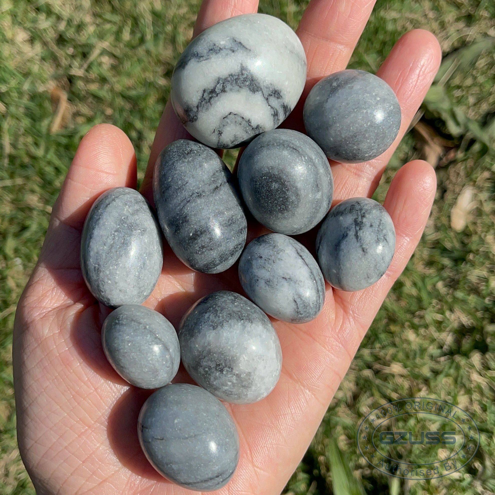 Natural Black Web Jasper Black Vein Jasper Tumbled Stone Spider Web Jasper