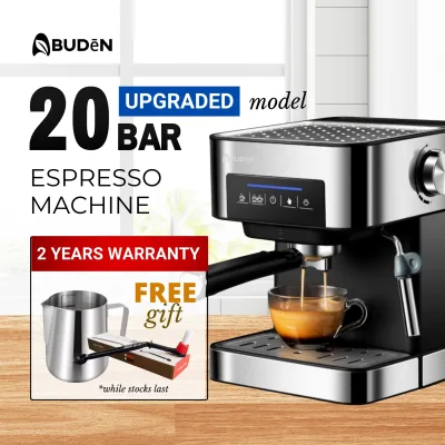 ABUDEN Espresso Machine 20 Bar Espresso Coffee Machine Coffee Maker Stainless Steel Milk Foam Maker Expresso Machine