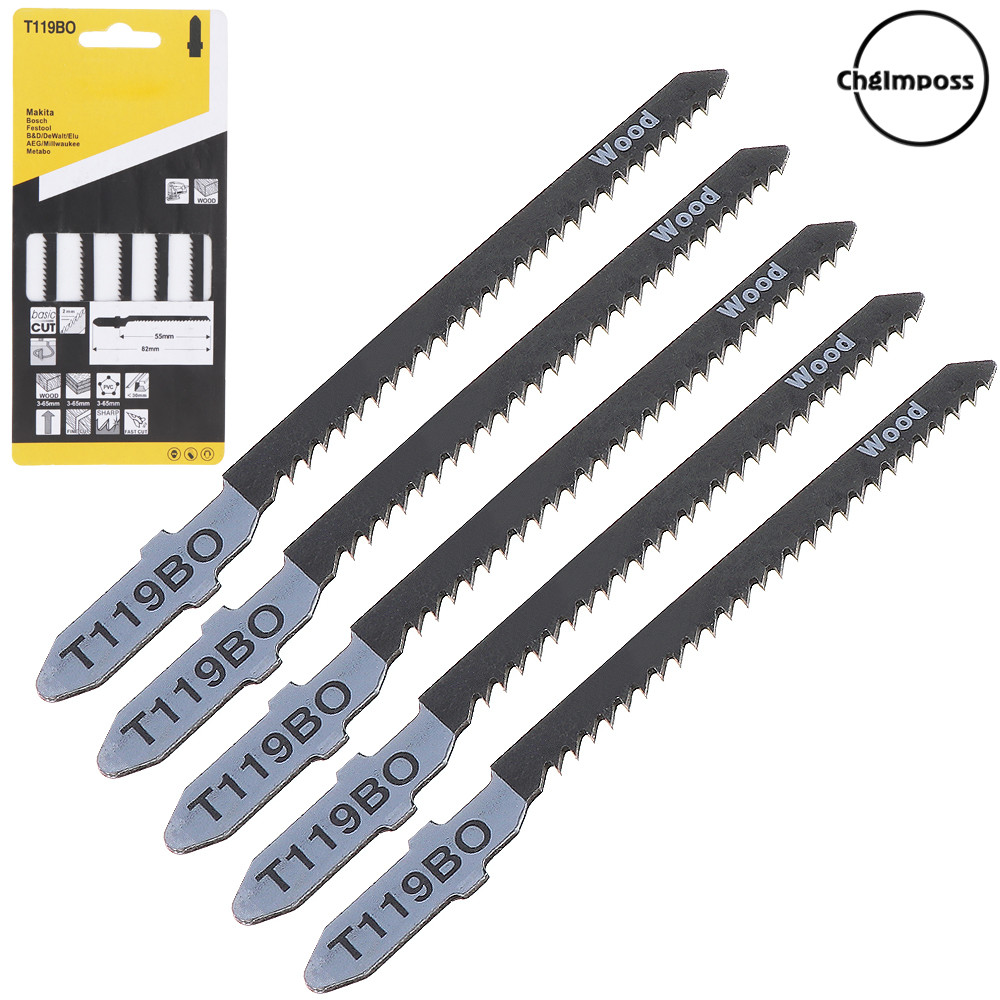 ChgImposs 5pcs 77mm High Carbon Steel Jig Saw Quick Cutting Saw Blade for Wood Plate Plastic Cutting