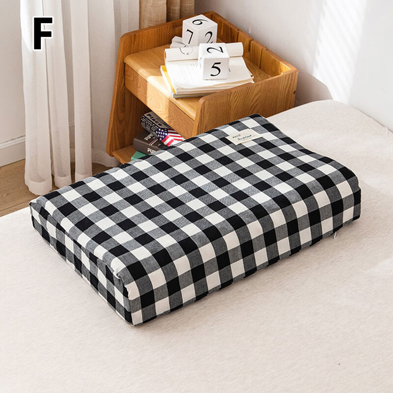 Zippered Latex Pillowcase Rebound Pillow Cover Memory Foam Protector Cotton