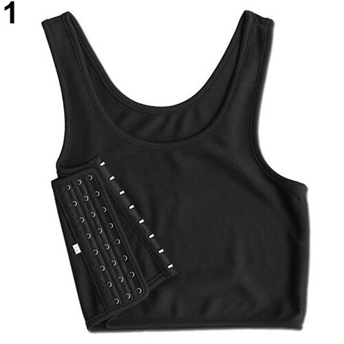 Cherise Girl's Casual Breathable Buckle Short Chest Breast Binder Corset Undershirt Vest