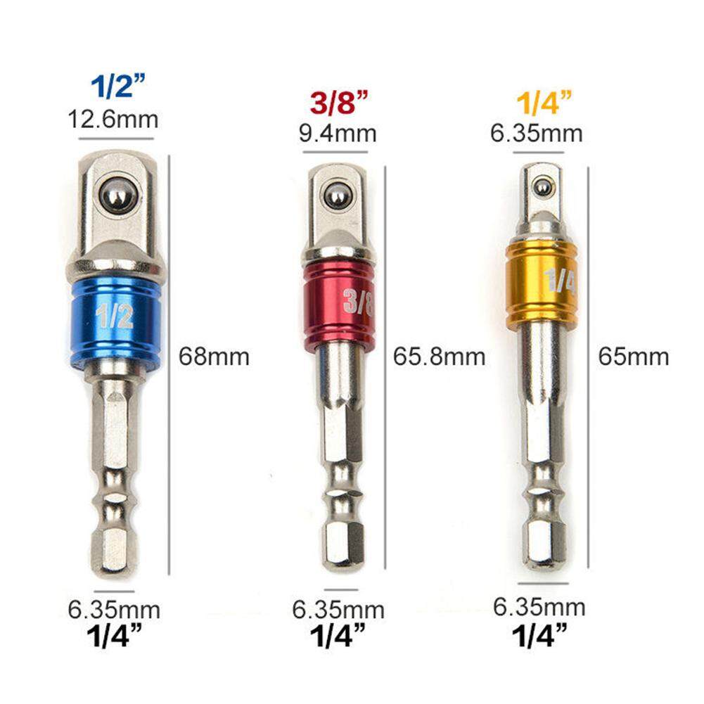 Ổ cắm Bit Bộ Adapter Chuôi Lục Giác 1/4 \"3/8\" 1/2 \"Tác Động Mũi Lái Xe