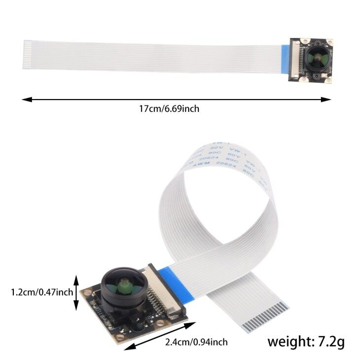 【Ready Stock &Free Shipping】Raspberry Pi 3/4 Generation Camera Module OV5647 Camera 160 Degree Fisheye Wide-angle 5 Million Pixels