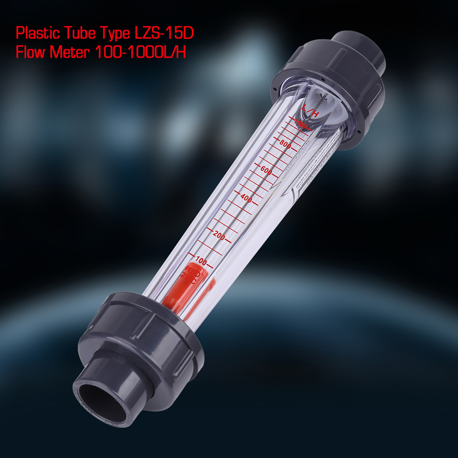 Flowmeter Water Flow Meter Plastic Tube Type 100-1000L/H Water Flow Meter Flowmeter LZS-15