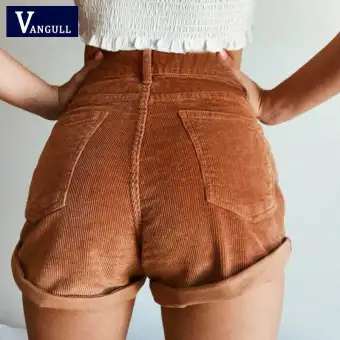 high waist corduroy shorts