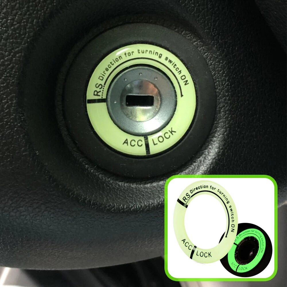 Công tắc Đề khởi động xe ô tô trang trí dạ quang sticker cho xe máy tự động/xe nút bắt đầu 3D huỳnh quang Vòng tròn trang trí/phổ phụ kiện ô tô