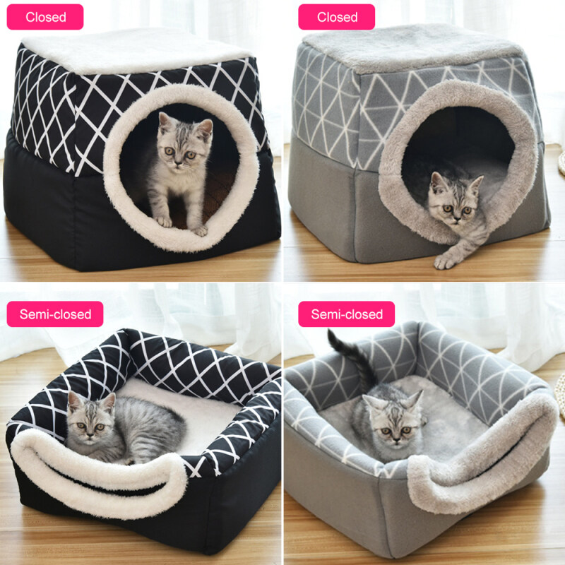 L/XL Pet Nest Giường Ngủ Mềm Mại Ấm Áp Không Trơn Trượt Nhà Mèo Có Thể Giặt Được