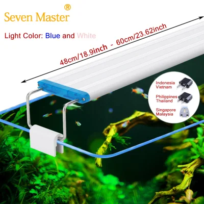 Seven Master Super Slim Leds Aquarium Light Aquatic Plant Light 48~60Cm Extensible Waterproof Clip On Lamp For Aquarium Tank Fixture