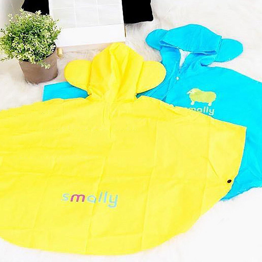Windycat 1-8 Năm Dễ Thương Tai Lớn Nút Chống Nước Đóng Cửa Áo Mưa Trẻ Em Áo Mưa Trẻ Em