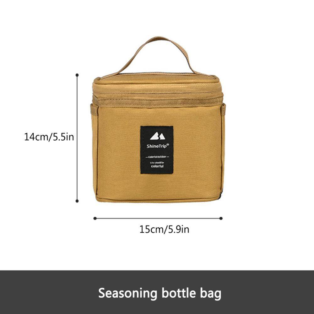 ShineTrip Seasoning Bottle Set Storage Bag Portable Oil Bottle Pepper Spice Condiment Storage Jars for Camping Picnic BBQ