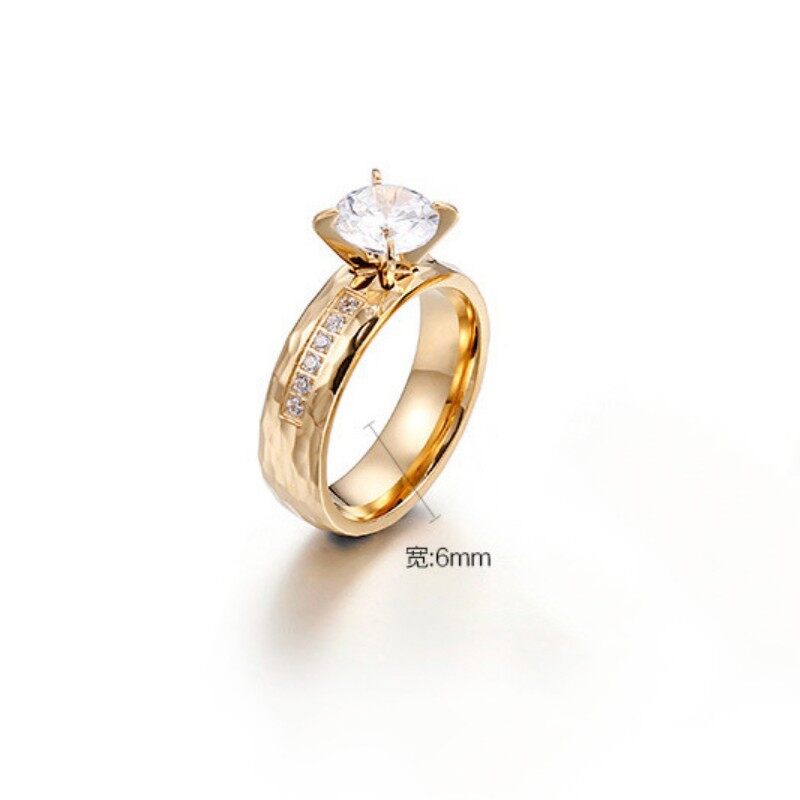 Nhẫn Nữ Đính Đá Sang Trọng Titan Ko Đen TT 3383