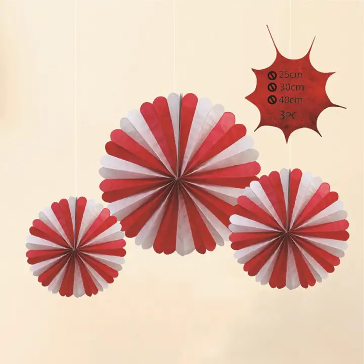 Sanwood 3pcs Set Round Hanging Honeycomb Paper Fans Diy Banner