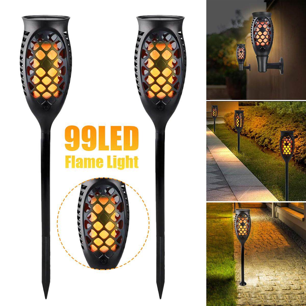 99 LED Chống Nước IP65 Năng Lượng Mặt Trời Đèn Pin Đèn Nhảy Múa Nhấp Nháy Đèn Sân Vườn Khò Ngọn Lửa Đèn Đèn Led Ngoài Trời Sân Vườn con Đường