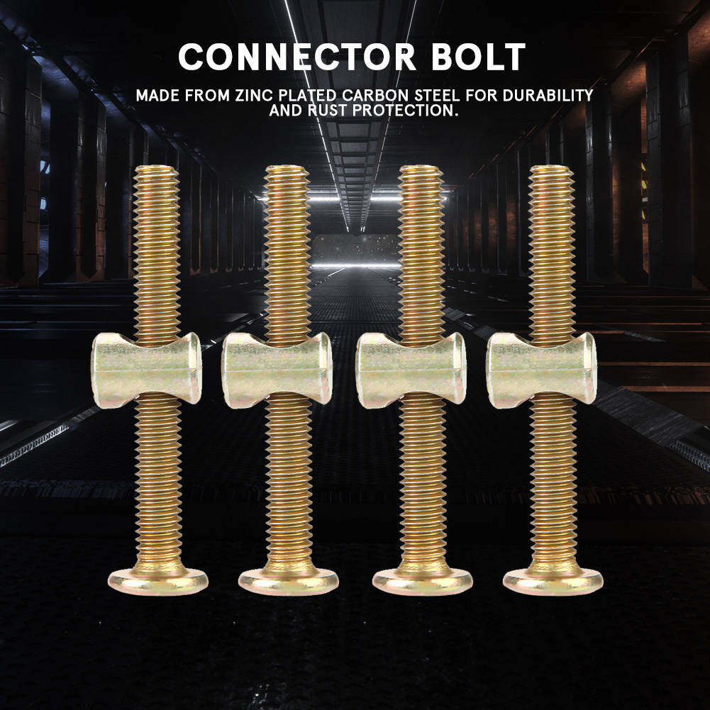 10PCS M6 Carbon Steel 50mm Furniture Bolts With 6mm Barrel Nuts Furniture Connector Connector Fastener