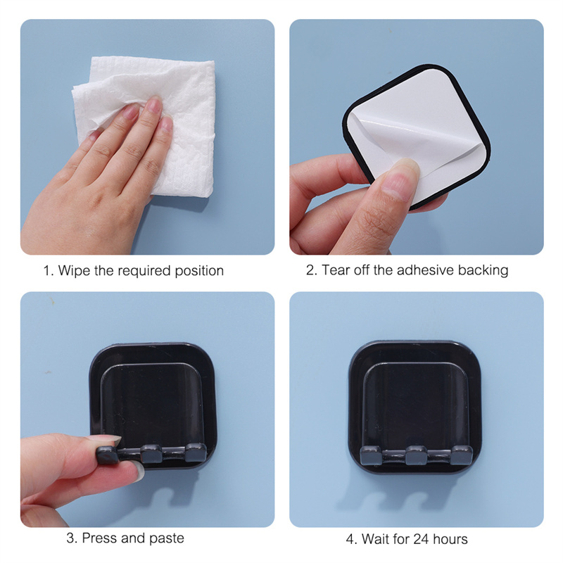 Wall Mounted Toothbrush Holder Punch-Free Cup Drying Rack Bathroom Space Saving Tooth Brush Storage Accessories