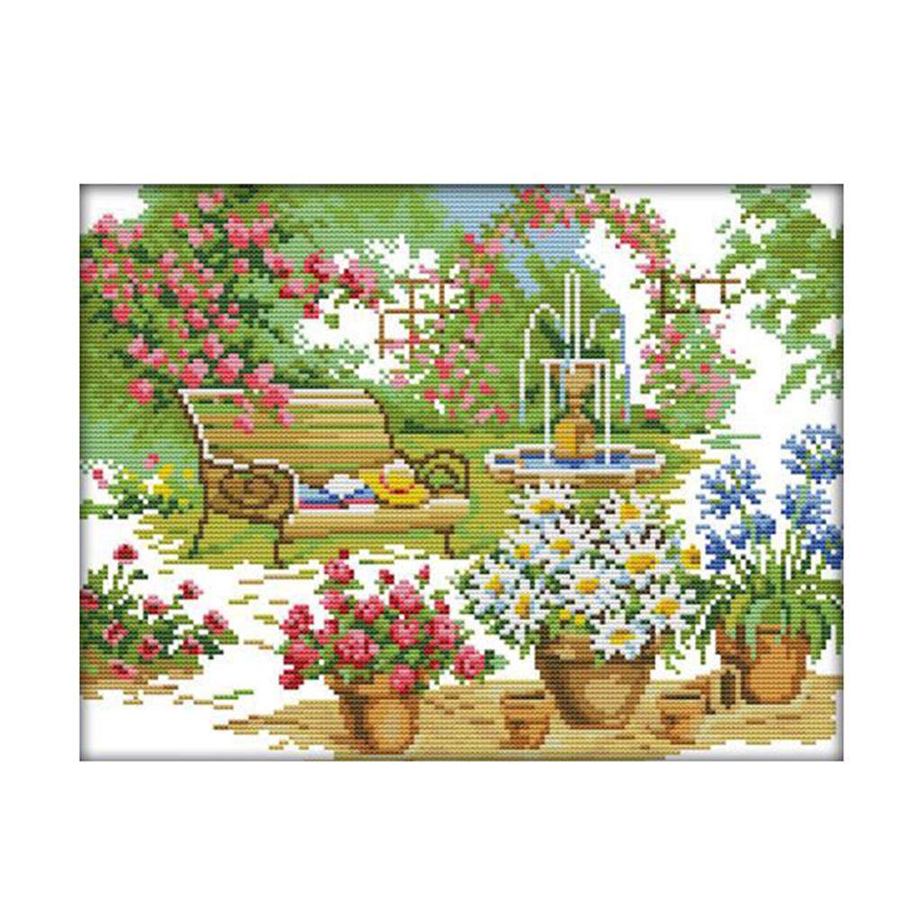 Twin panda Stamped Cross Stitch Kits for Beginners Pre-Printed Needlecrafts Counted Cross Stitch