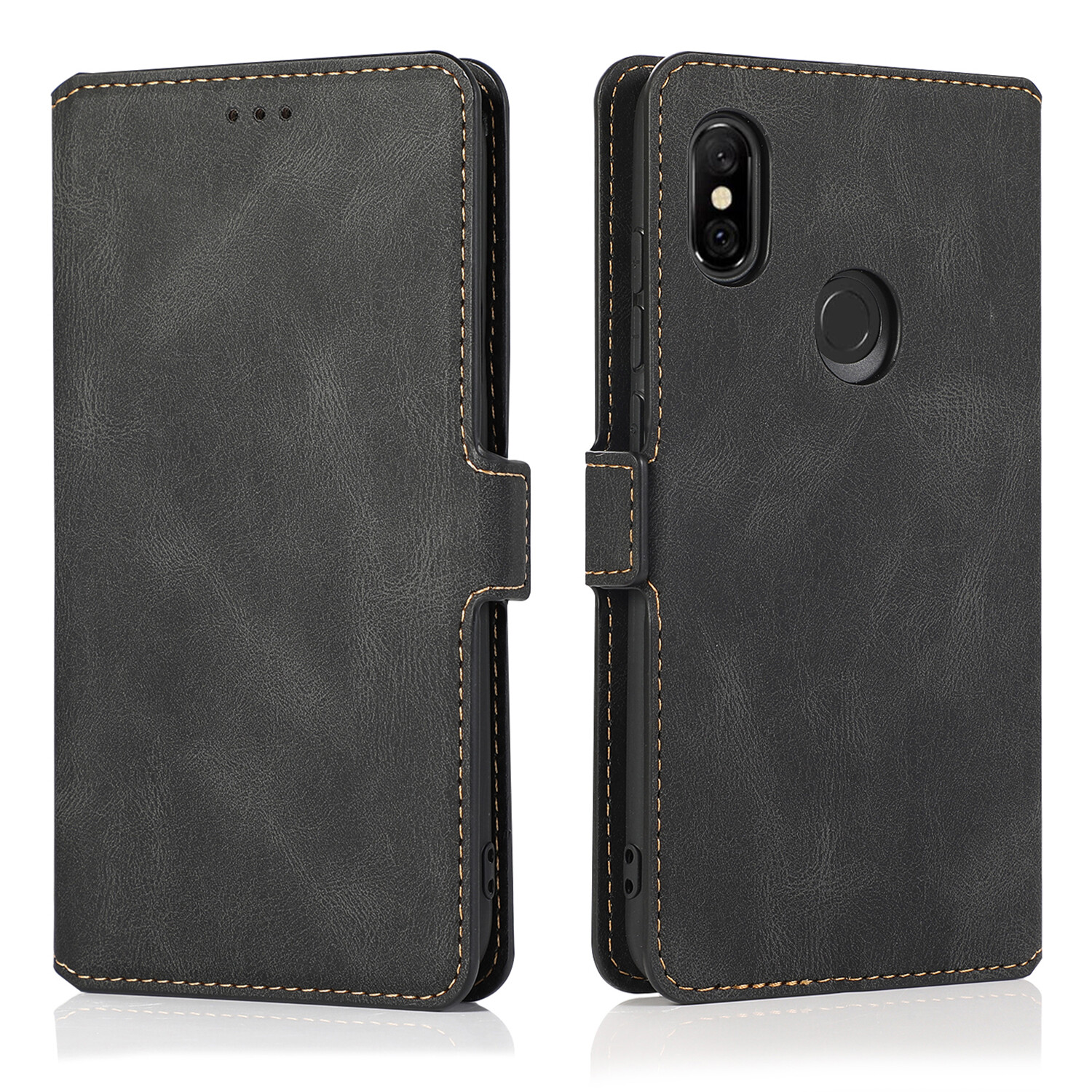 For Xiaomi Redmi Note 5 5 Pro/Redmi Note 6 6 Pro/Redmi Note 7 7 Pro Leather Flip Wallet Case Magnetic Closing Clasp Stand Card Slots Cover Casing