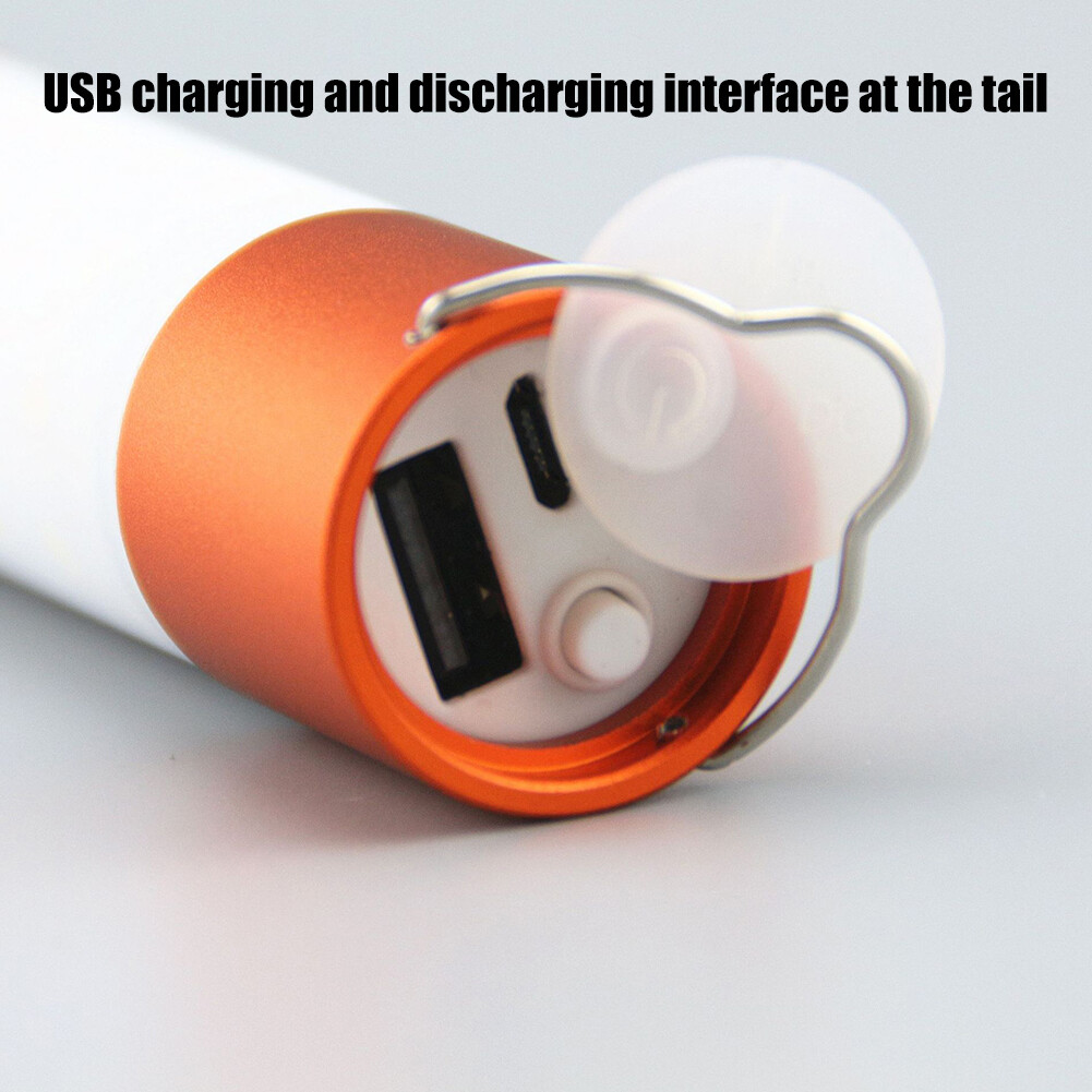 Đèn LED Dạng Ống Lồng Di Động Sạc USB Đèn Pin Treo Có Thể Thu Phóng-Đen/Xanh Lá/Cam