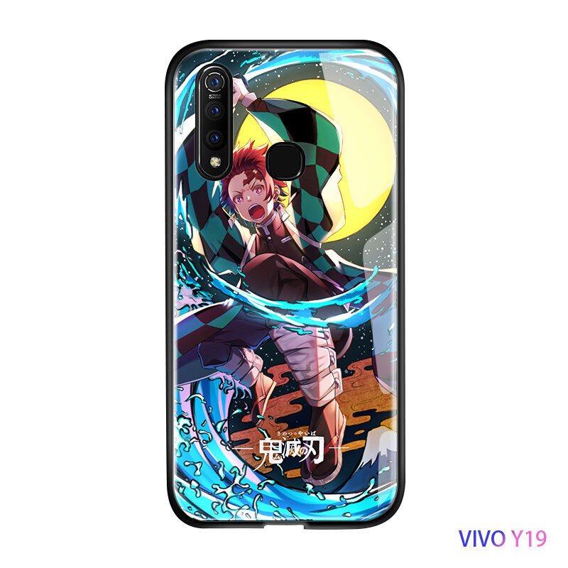 For Vivo Y19 Phone Case Shockproof Anime Demon Slayer Cellphone Back Anime Character Glossy Tempered Glass Handphone Casing Cover Lazada Ph