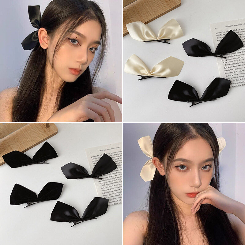 Lovely Korean Fashion Velvet / Satin Bow Hair Clip