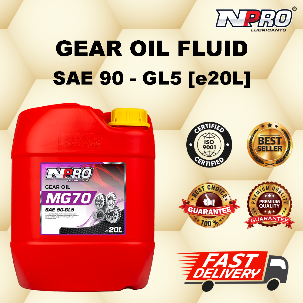 NPRO MG70 - GEAR OIL FLUID SAE 90 GL5 20L Minyak Hitam Gearbox Manual ...