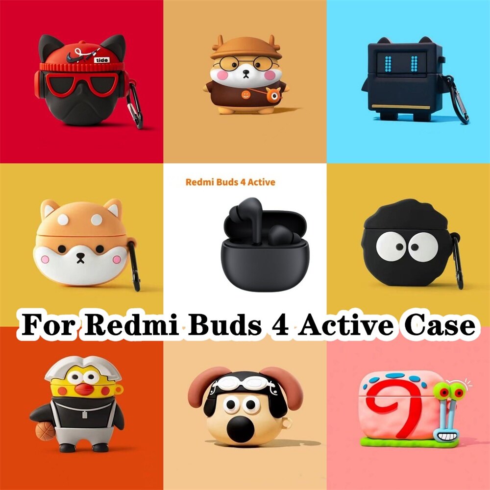 READY STOCK! For Redmi Buds 4 Active Case Creative Cartoons for Redmi Buds 4 Active Casing Soft Earphone Case Cover