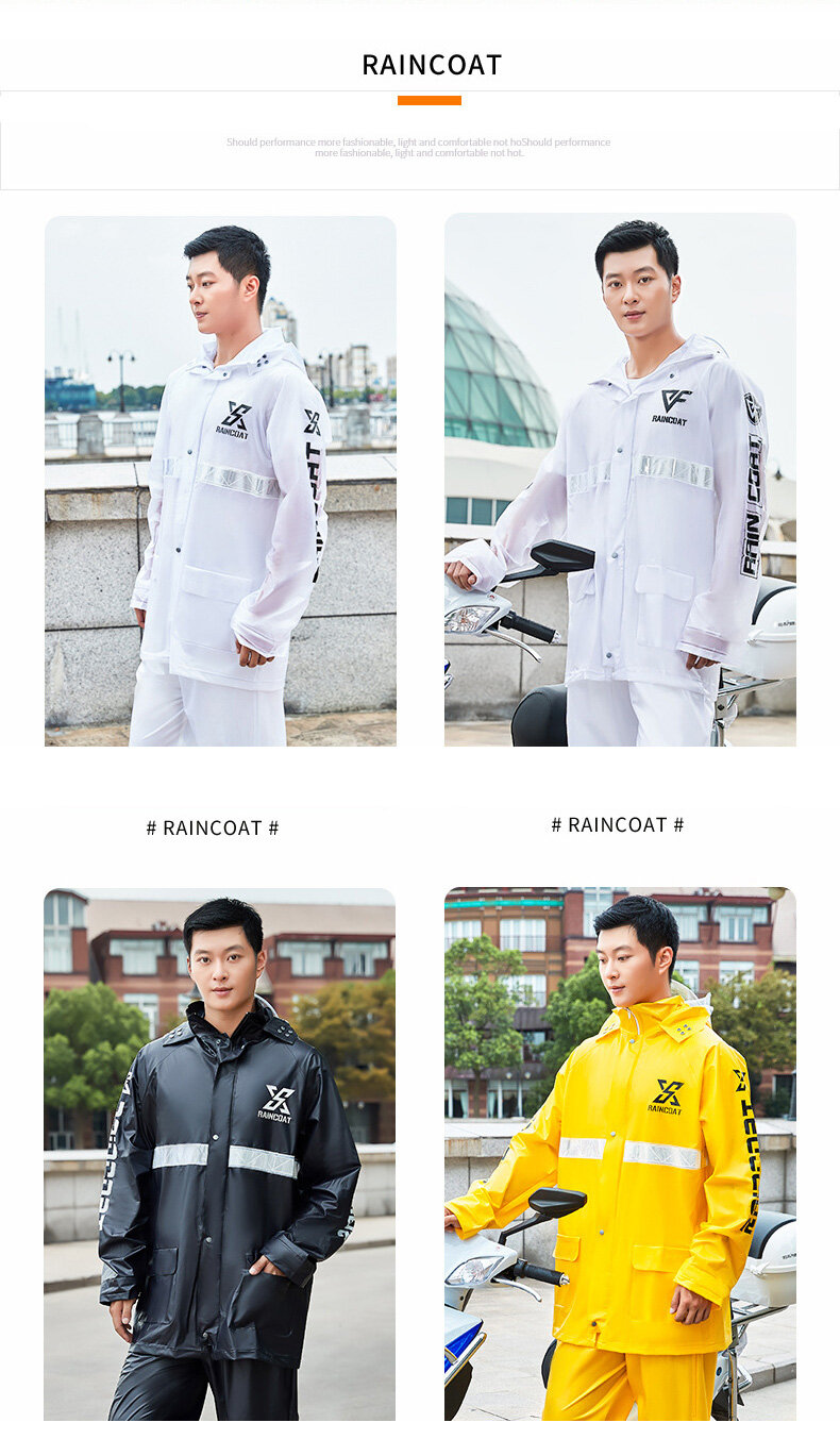 Raincoat Rainstorm Proof Breathable Not Easily Damaged Stylish Split Raincoat
