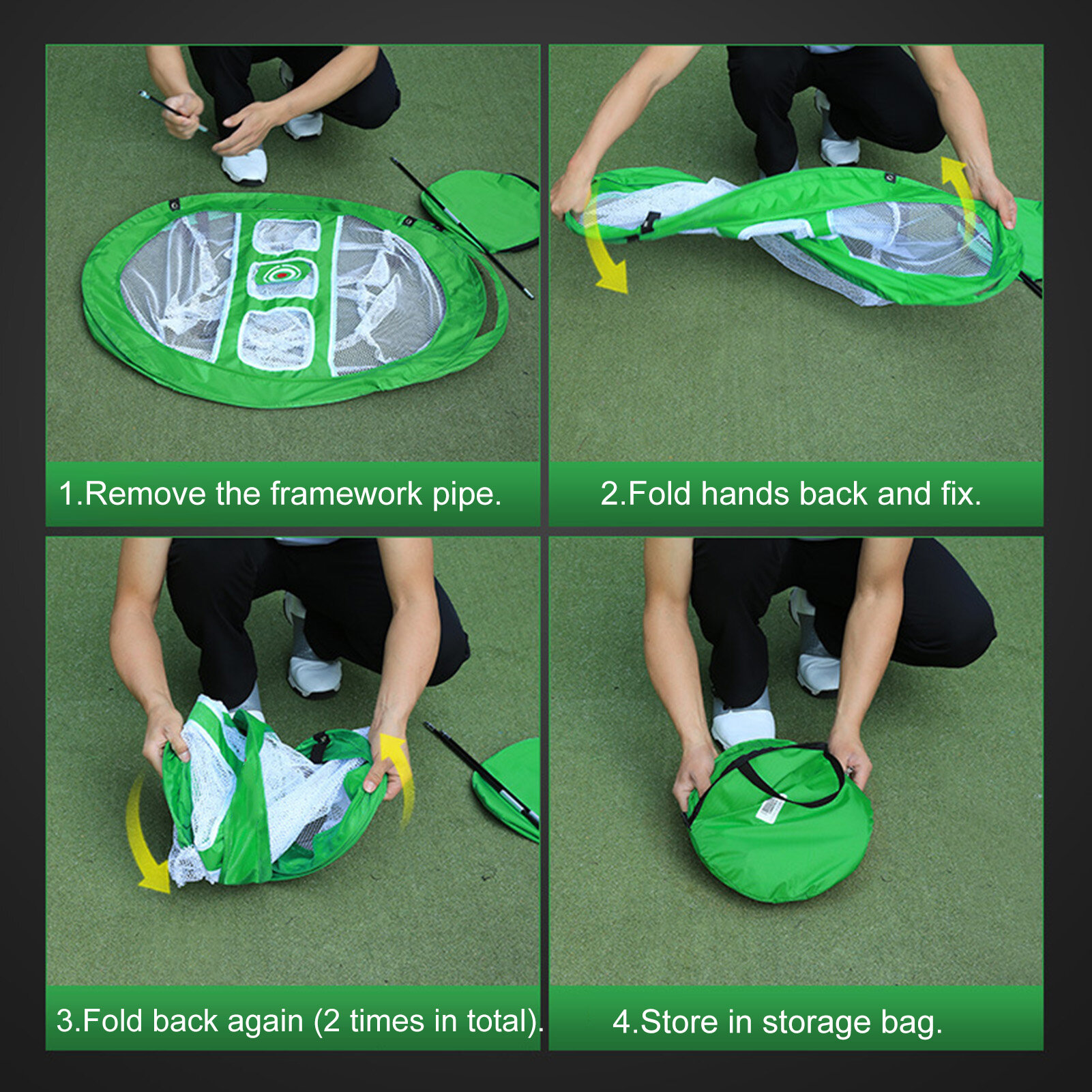 Honrane（Ready Stock） Foldable Golf Practice Cutting Net Waterproof Pitching Cage Mat Training Aid