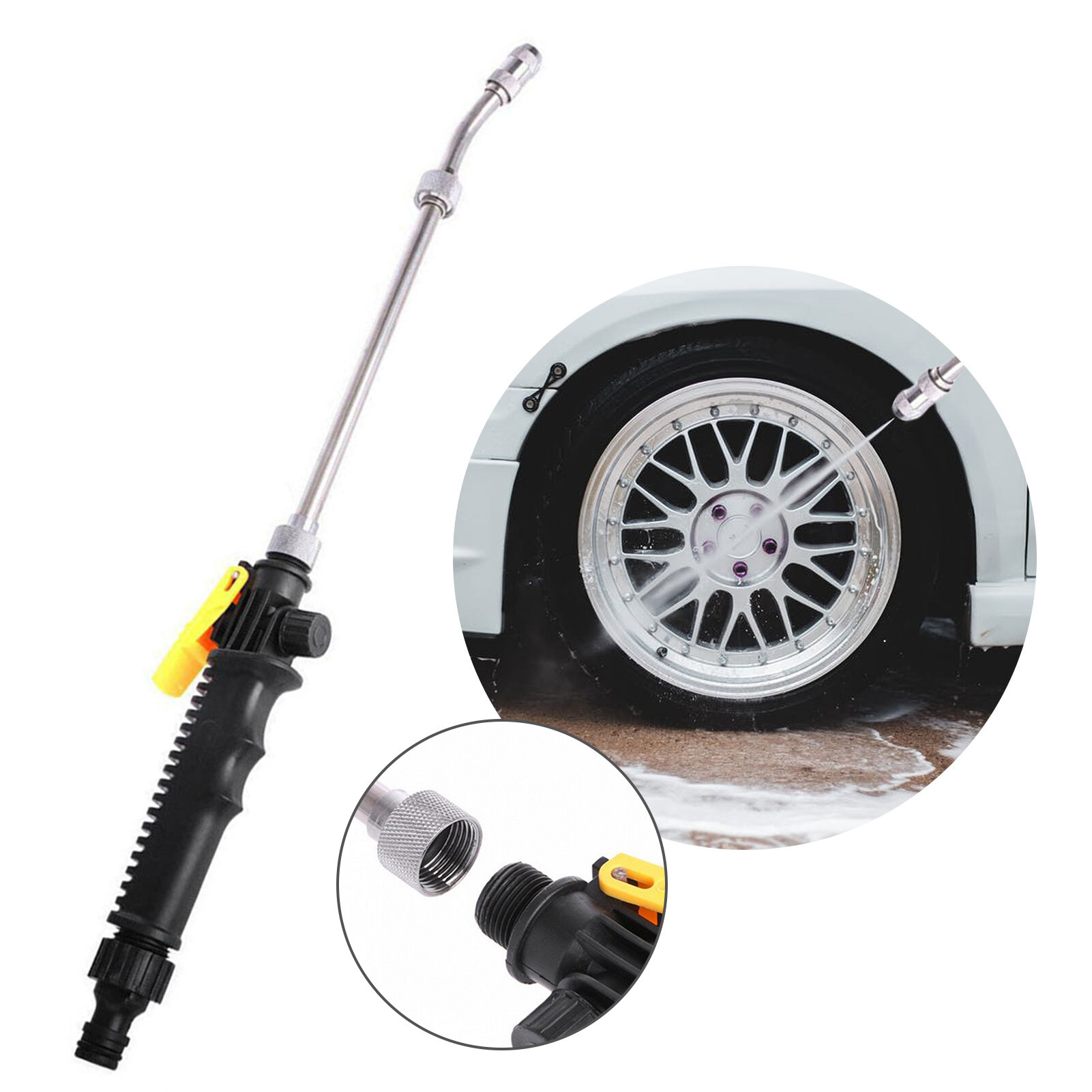 2in1 High Pressure Washer Adjustable Nozzles Detachable Hose Fit