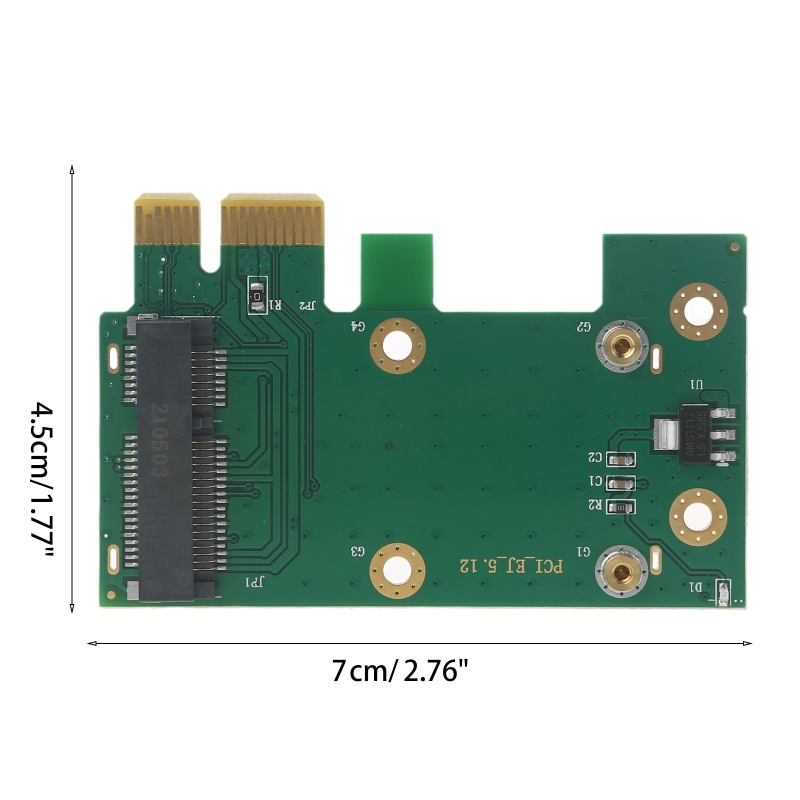 Card Mạng Wifi Không Dây Bộ Chuyển Đổi Máy Tính Để Bàn Mini PCI-E Sang PCI-E 1X + 2 Ăng Ten