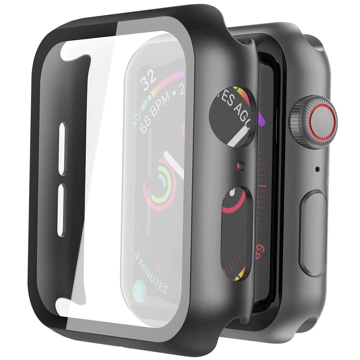 Ultra Thin Hard PC Case Tempered Glass Screen Protector Protective Cover Suitable For Apple Watch Series 9 8 7 6 SE 1 2 3 4 5 38mm 40mm 42mm 44mm 41mm 45mm Smartwatch Case Cover