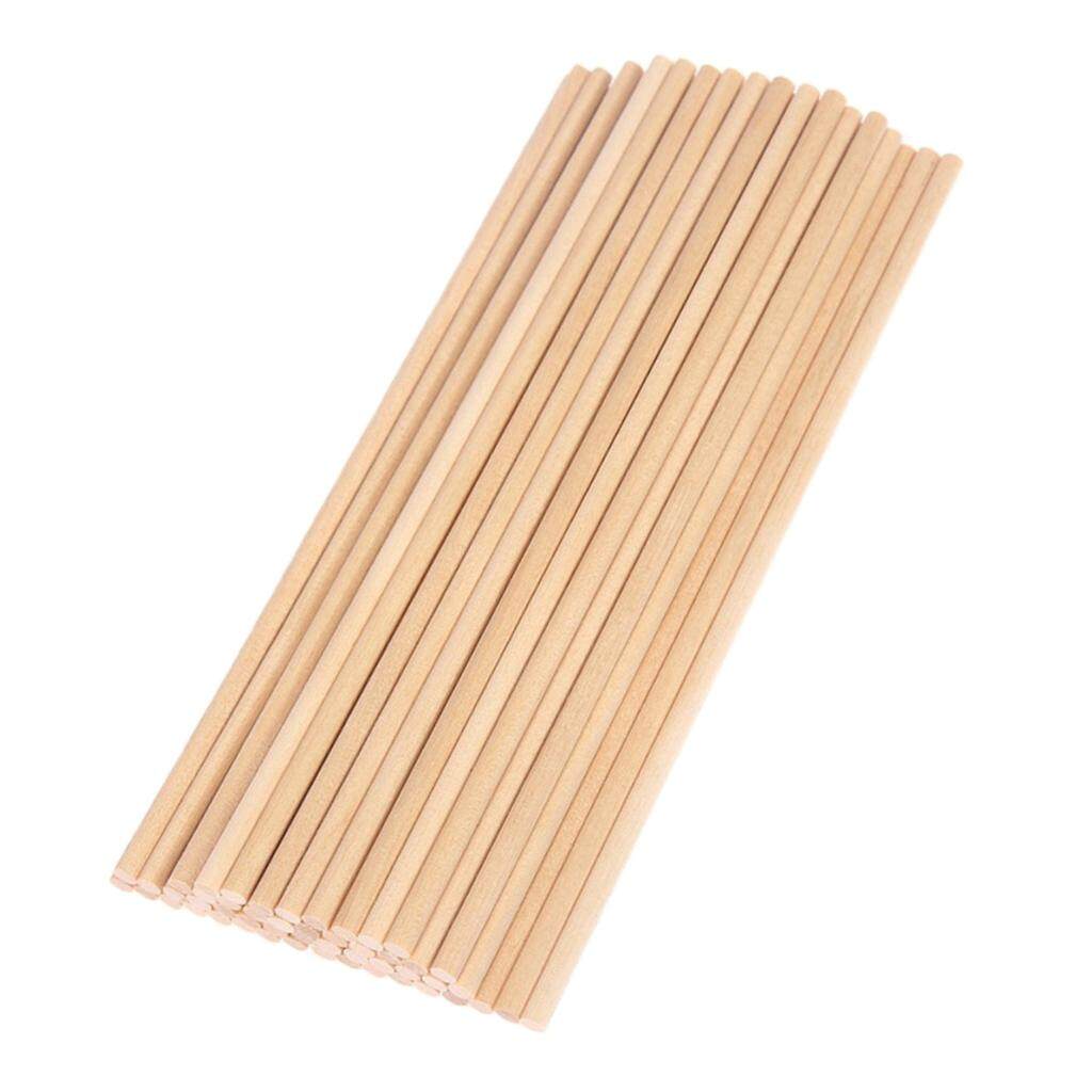 LazaraSale Wooden Dowel Rods, Set of 50 Unfinished Hardwood Dowel