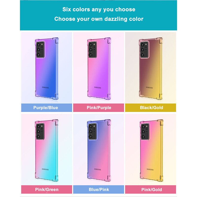 Ốp lưng cho Samsung Galaxy Note 20 Ultra/Note 20/Note 10 Plus/Note 10/Note 9/Note 8 | Ốp TPU 4 bảo vệ góc chống sốc | Ốp TPU màu gradient