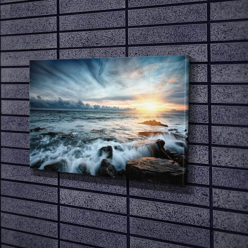 Sunset at the Beach Print on Canvas , Modern Wall Art, Canvas Wall Set , Extra Large Wall Art, Christmas Gift 1PCS Inner Framed or Frameless