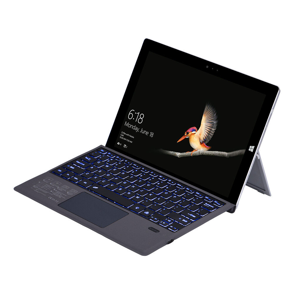 Cho Microsoft Surface Pro 3 4 5 6 7 máy tính bảng xách tay Bàn phím Bluetooth không dây với đèn nền Touchpad