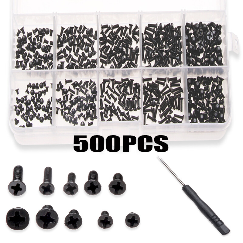 500Pcs máy tính xách tay Vít Đầu Phẳng Phillips ổ đĩa phụ kiện sửa chữa máy tính máy tính xách tay điện tử vít M2 m2, 5 m3 Bộ vít