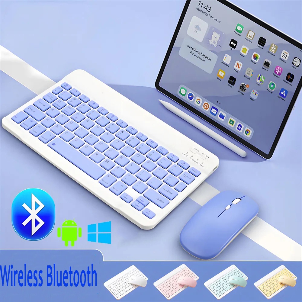 For Amazon Fire HD 10 Plus 2021 2017 2019 HD 8 Plus 2022 2020 7 6 HDX 8.9 Wireless Keyboard Bluetooth Keyboard and Mouse Portable Keyboard Mouse