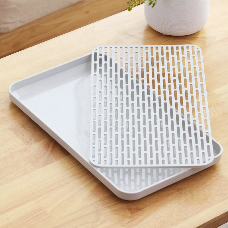 Khay Ráo Nước Hai Lớp Homenhome, Giá Để Trái Cây Bằng Nhựa, Khay Đựng Trà Nhà Bếp