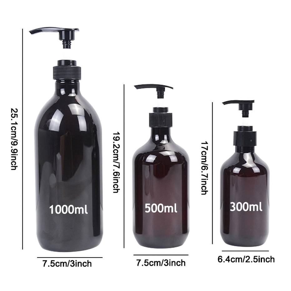 1000Ml Refillable Shampoo Dispenser Empty Conditioner Bottle With Pump Soap Dispenser Bottle Plastic Press Lotion Container