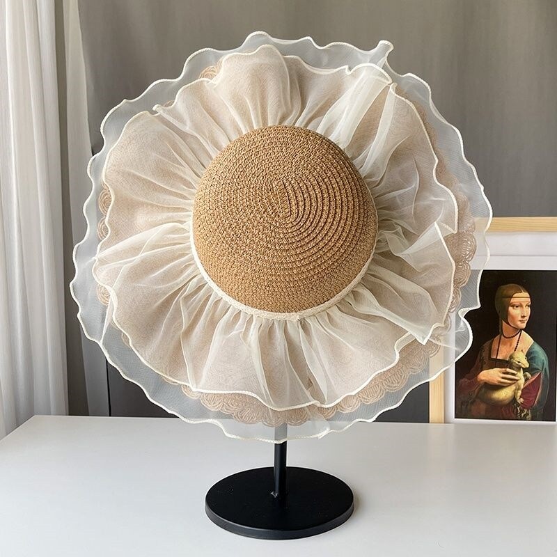 Sun Hat Women's Summer Parent-Child Casual Sweet Big Brim Beach Woven Hat