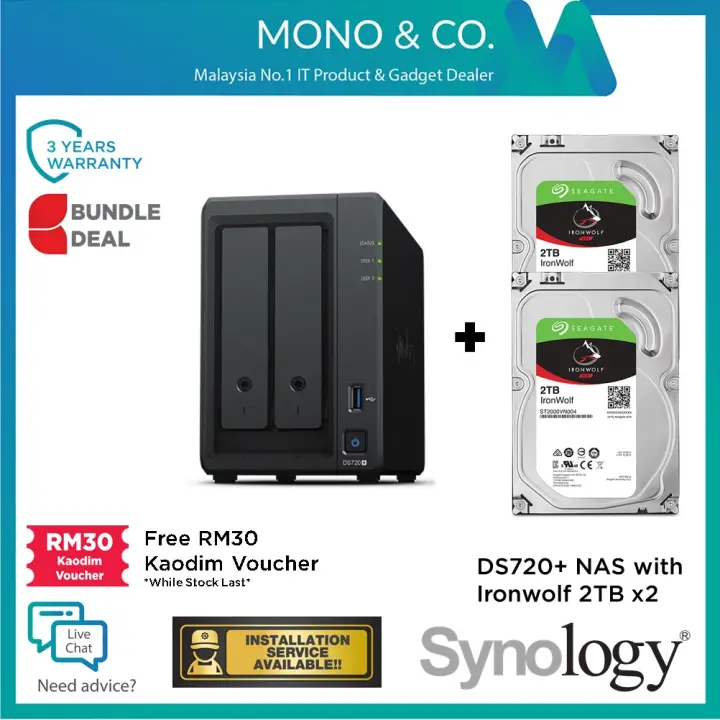 Synology Ds7 Nas Diskstation 2 Bays Nas With Quad Core Processor External Hard Drive Backup Storage For Business Office Compatible With Seagate Ironwolf Nas Hdd Free Rm Starbucks Card Lazada
