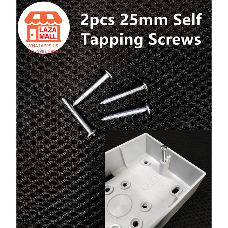 2Pcs SKRU BOX SWITCH SELF TAPPING PAN HEAD SCREW ELECTRICAL BOX 3MM