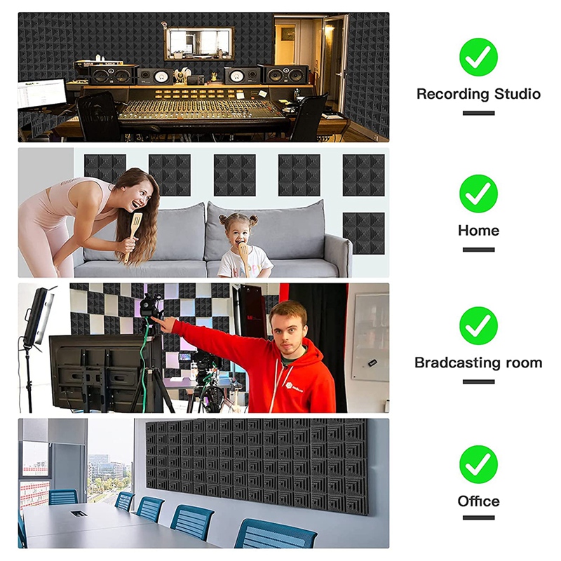 12 Pcs Acoustic Foam Panel,Sound Insulation Foam Panel,Noise Reduction ...