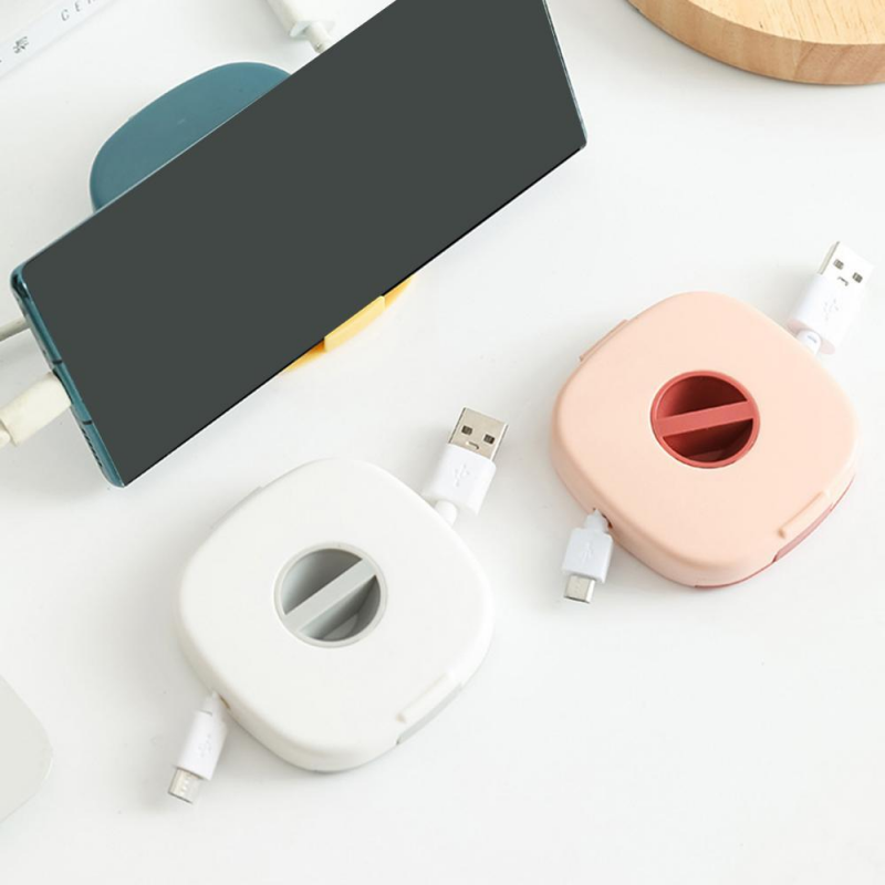 Máy Cuộn Cáp Di Động Máy Cuộn Tai Nghe Có Thể Xoay Mở Rộng Hộp Đựng Cáp Dữ Liệu USB Hộp Đựng Tai Nghe Dây Sạc Cho Văn Phòng Du Lịch