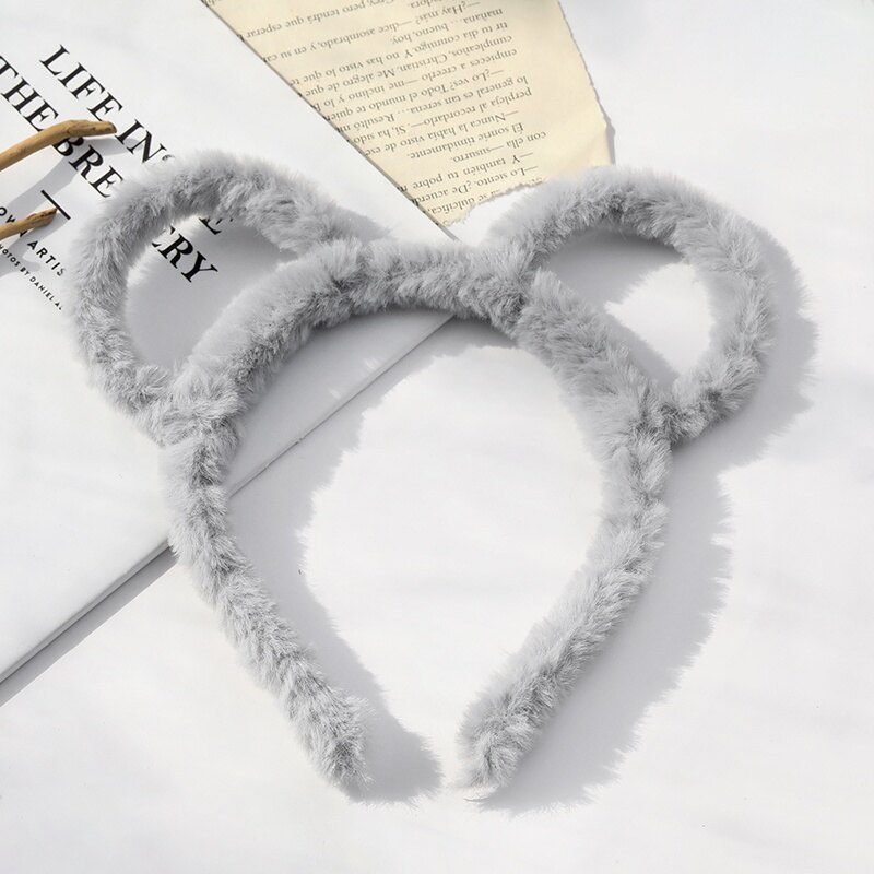Plush Rabbit Ear Headband Korean Style Cute Ladies Animal Face Washing Makeup Hair Accessories