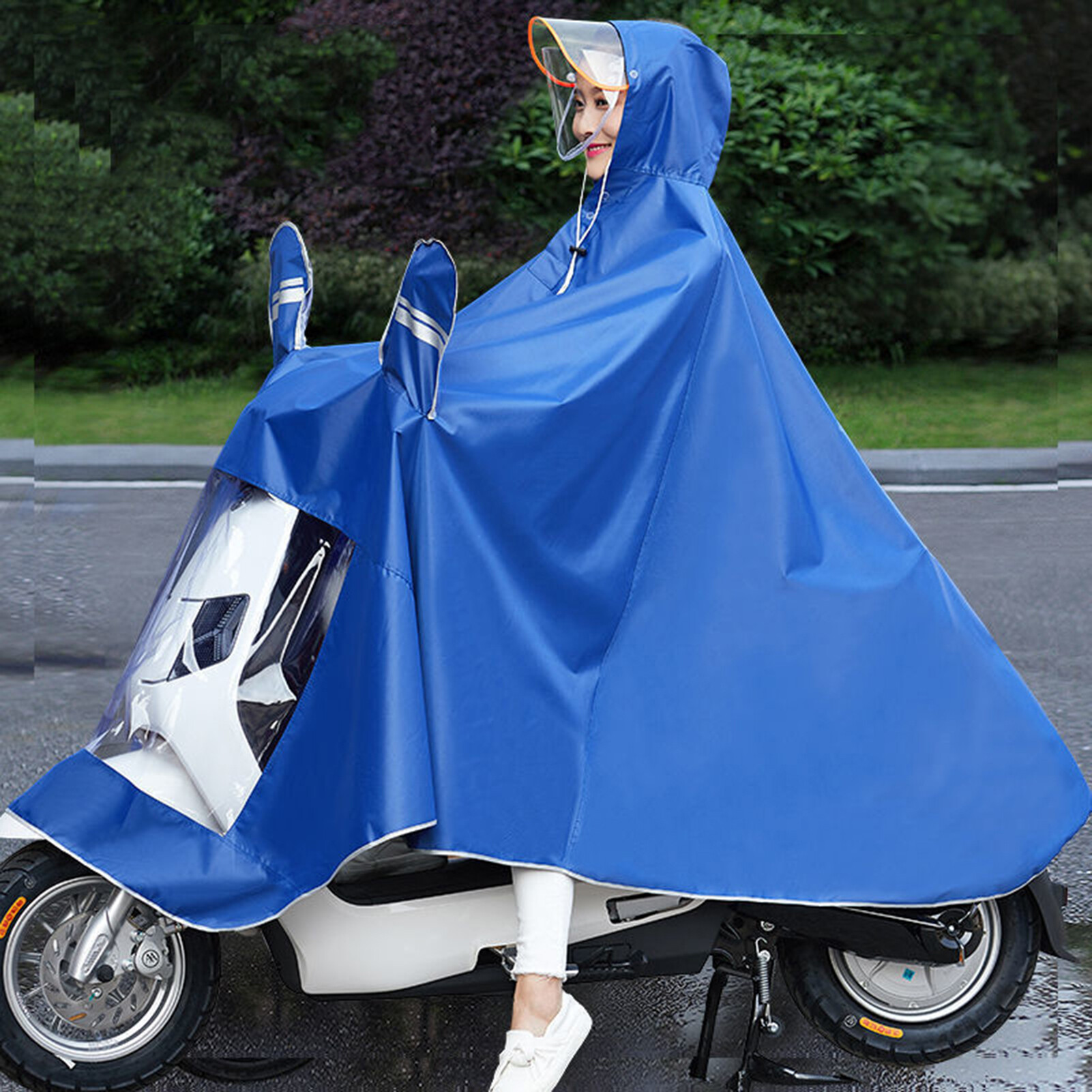 Motorcycle Raincoat Cycling Rain Poncho Waterproof Scooter Rain Capes for Men Women