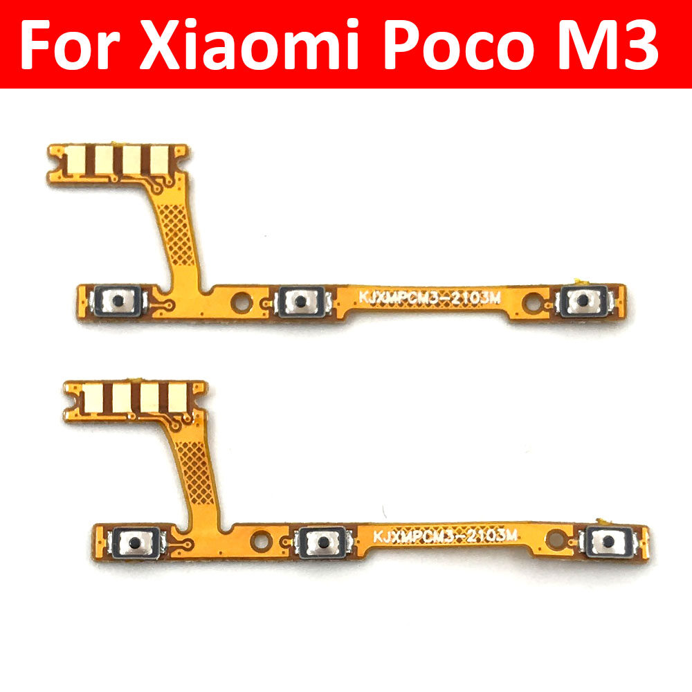 New Power On Off Volume Side Button Key Flex Cable For Xiaomi Poco M3 Replacement Parts