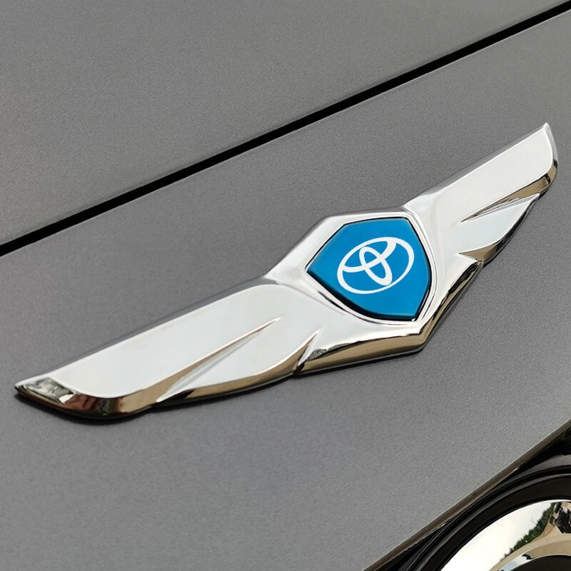 For Toyota Car Front Hood Ornaments Bonnet Metal Decoration Logo Angel Wings Stickers fit Hilux Yaris Fortuner Corolla Cross Corolla HiAce Alphard Camry Vios C-HR Accessories