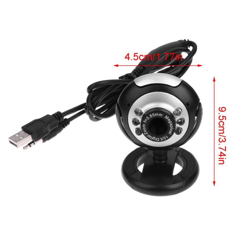 Camera Web USB 2.0 Với 6 Đèn LED Camera Webcam Kẹp Cho Máy Tính Xách Tay Máy Tính Để Bàn Bán Buôn Giao Hàng Bỏ Qua Khâu Vận Chuyển