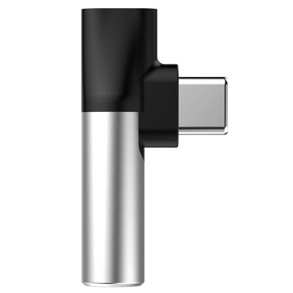 Tipe C Adaptor BASEUS L41 USB Tipe C Laki-laki untuk Tipe-C Perempuan + 3.5 Mm Konverter Jack Adapter